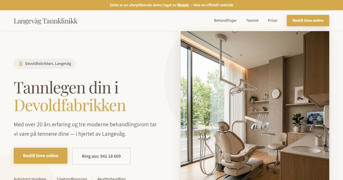 Langevåg Tannklinikk nettside